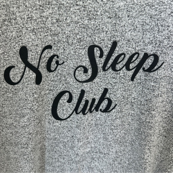 Free Press Gray Crew Neck Top No Sleep Club Size Large - Picture 5 of 11